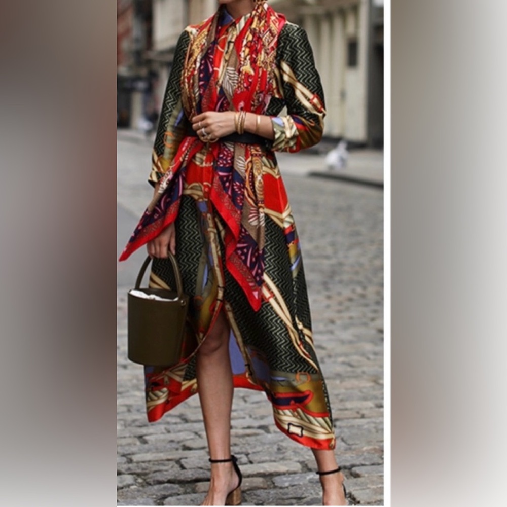 Zara blogger favorite ❤️ Multicolor Long Sleeve Dress